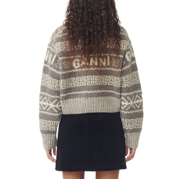 NWT Ganni Cropped Wool Sweater - Picture 4 of 6